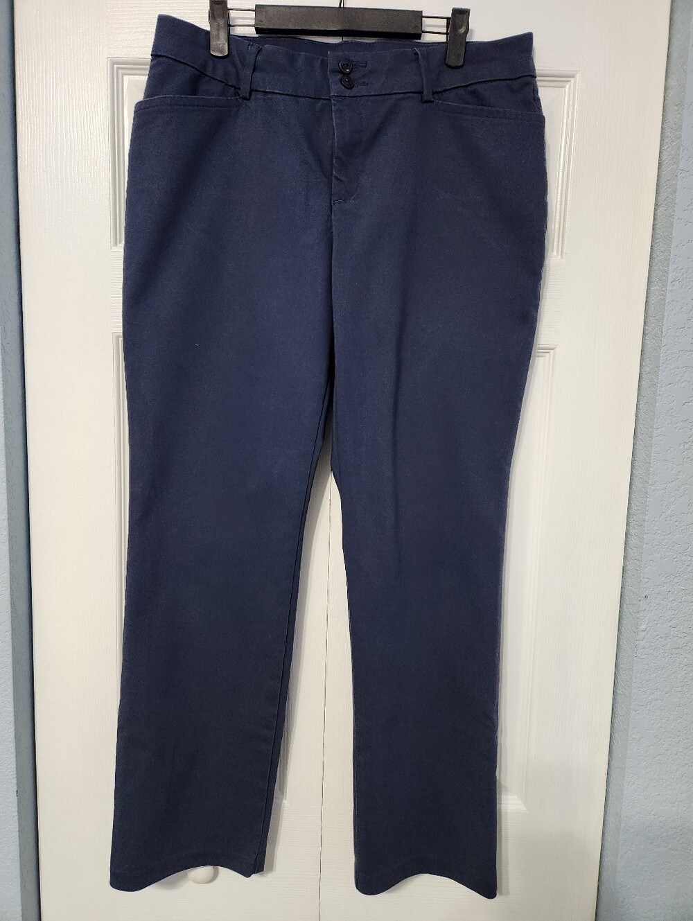 Lee Navy Straight-Leg Pants - 14
